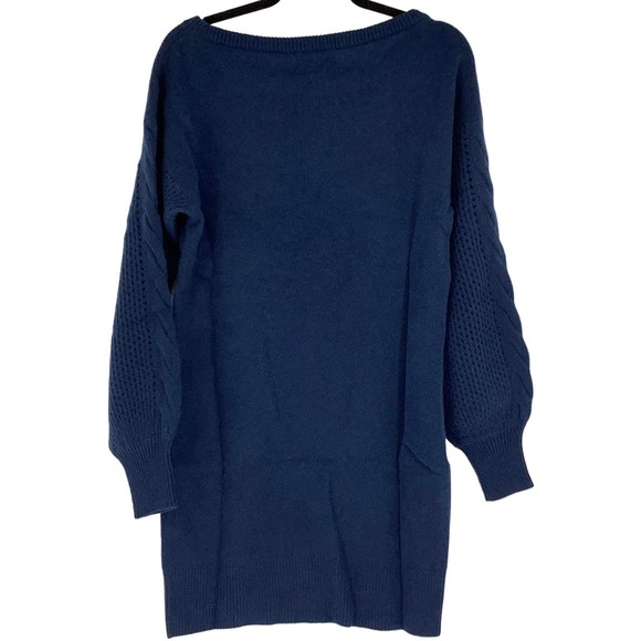 NEW! NAADAM Size Small Open Cable Tunic Dress Cashmere Blue $395 MSRP J6-19 - Picture 3 of 13